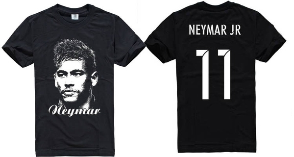 Специални фен футболни тениски за феновете на Барселона и звездите на Каталунците с номер и изображения на Суарес, Меси, Неймар