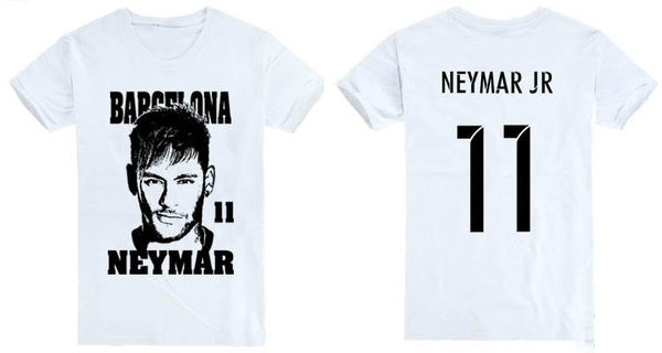 Специални фен футболни тениски за феновете на Барселона и звездите на Каталунците с номер и изображения на Суарес, Меси, Неймар
