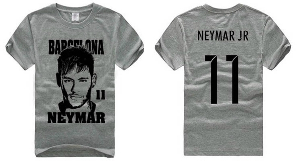 Специални фен футболни тениски за феновете на Барселона и звездите на Каталунците с номер и изображения на Суарес, Меси, Неймар