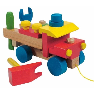 Дървен камион конструктор с инструменти - Woody