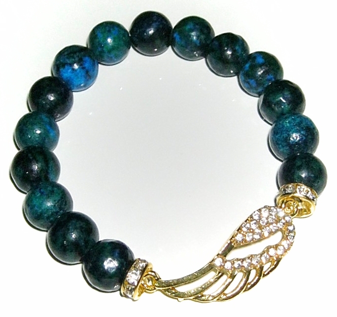 Дамска гривна от естествени камъни Хризокола - DM-2201