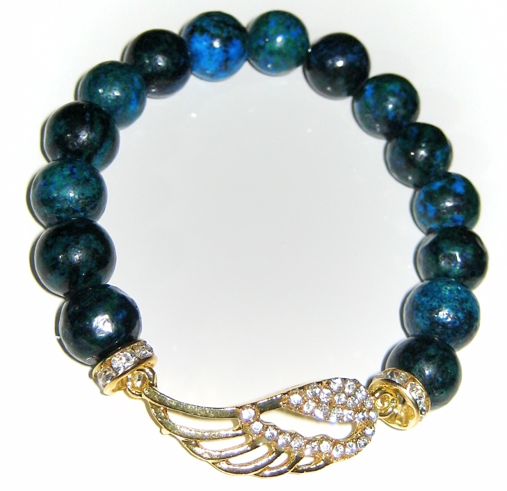 Дамска гривна от естествени камъни Хризокола - DM-2201