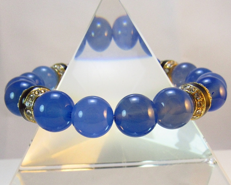 Дамска гривна от естествени камъни Аквамарин - DM-2263