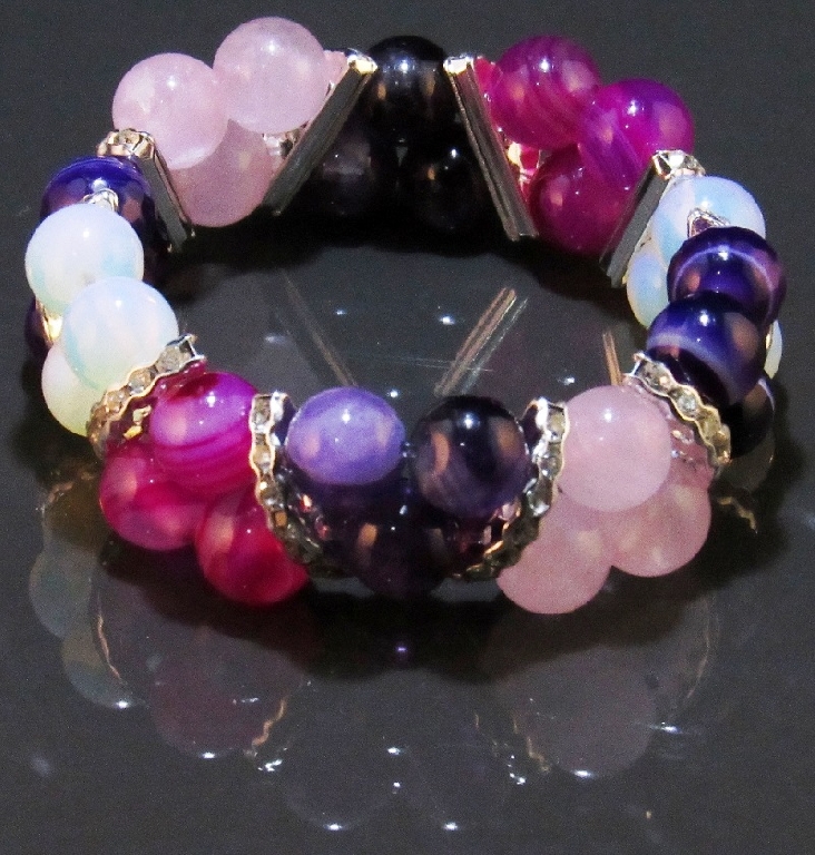 Дамска двойна гривна от естествени камъни - DM-2215