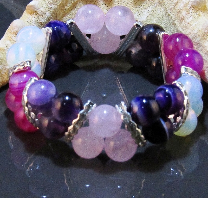 Дамска двойна гривна от естествени камъни - DM-2215