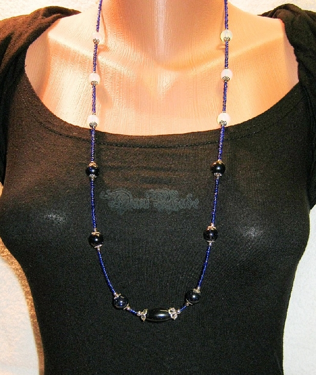 Дамски комплект колие и обеци Авантюрин и Лунен камък - DM-1008