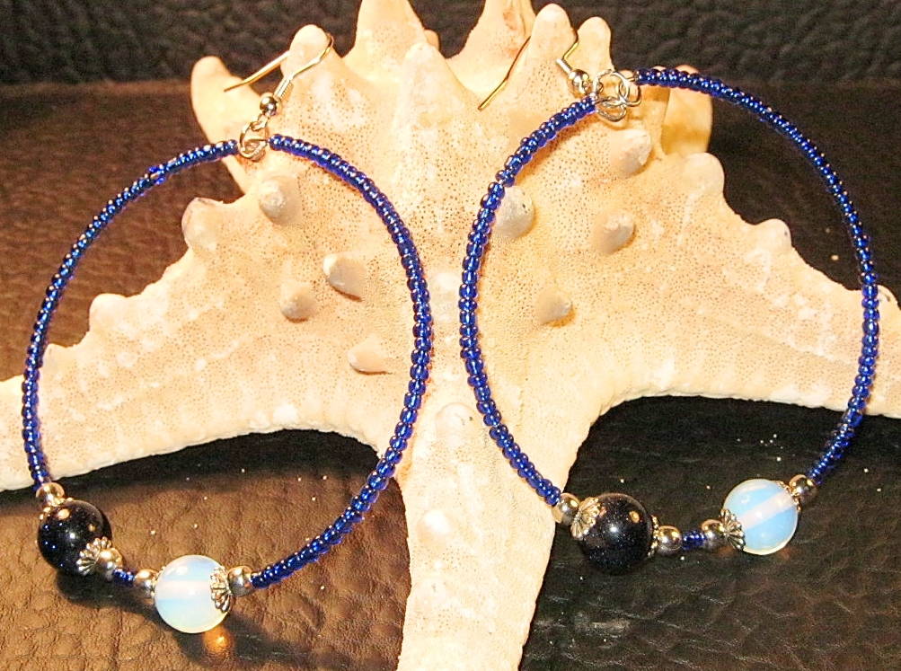 Дамски комплект колие и обеци Авантюрин и Лунен камък - DM-1008