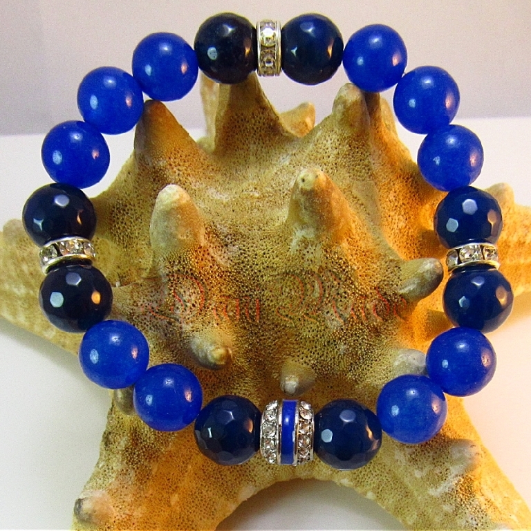 Дамска гривна от естествени камъни Аквамарин - DM-2270