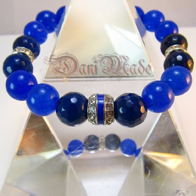 Дамска гривна от естествени камъни Аквамарин - DM-2270