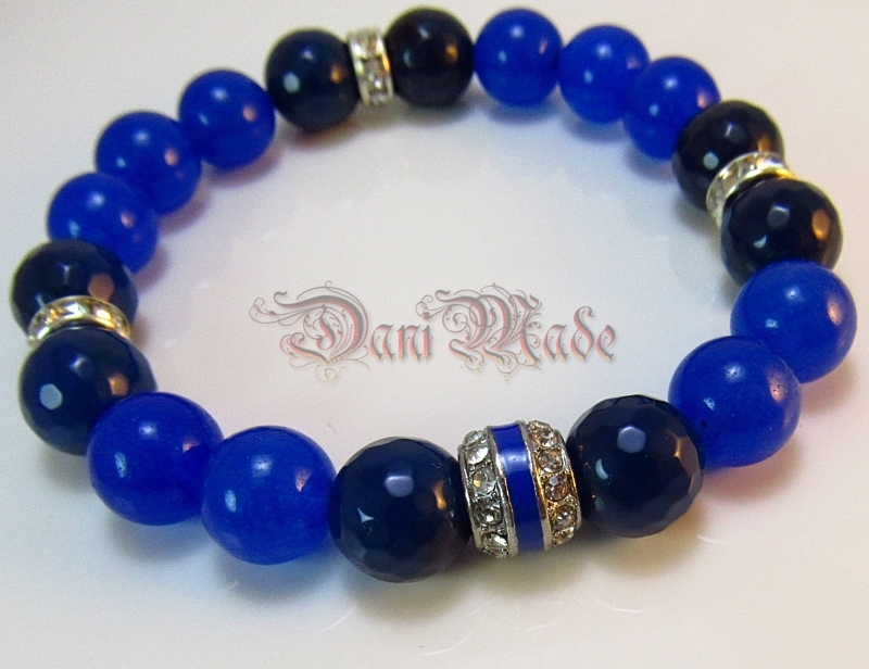 Дамска гривна от естествени камъни Аквамарин - DM-2270