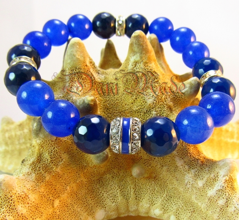 Дамска гривна от естествени камъни Аквамарин - DM-2270