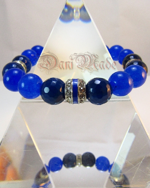 Дамска гривна от естествени камъни Аквамарин - DM-2270