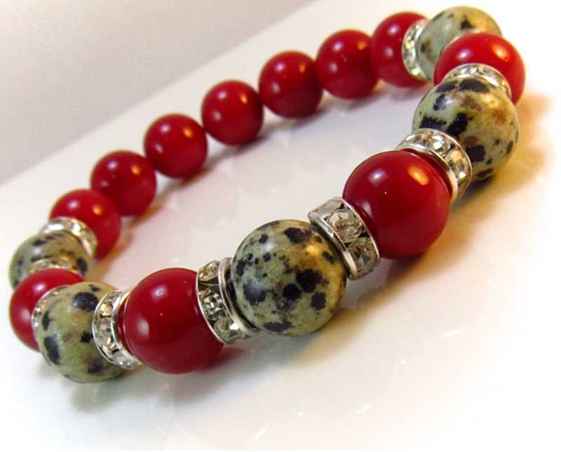 Дамска гривна от естествени камъни Ахат и Яспис - DM-2209