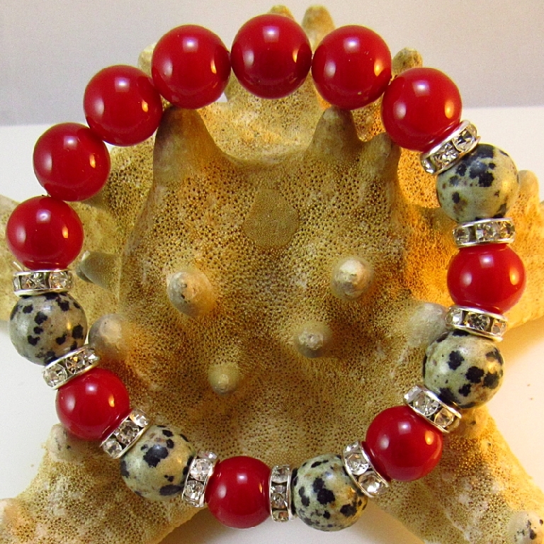 Дамска гривна от естествени камъни Ахат и Яспис - DM-2209