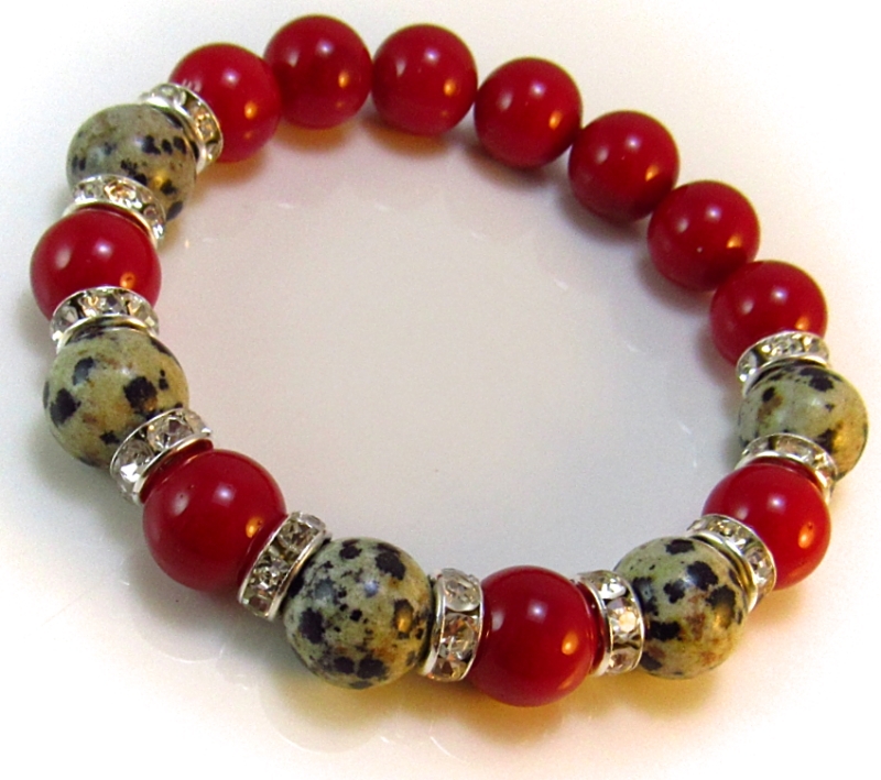 Дамска гривна от естествени камъни Ахат и Яспис - DM-2209