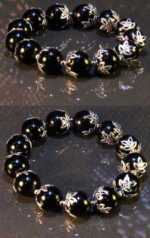 Дамска гривна от естествени камъни черен Оникс - DM-2220