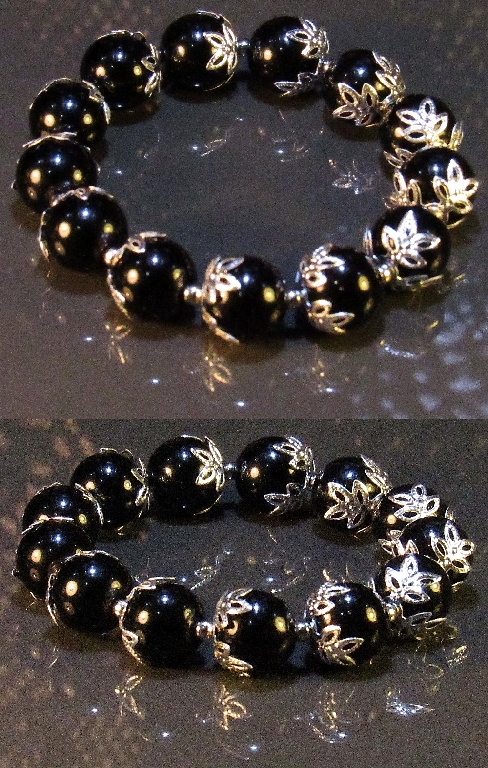 Дамска гривна от естествени камъни черен Оникс - DM-2220