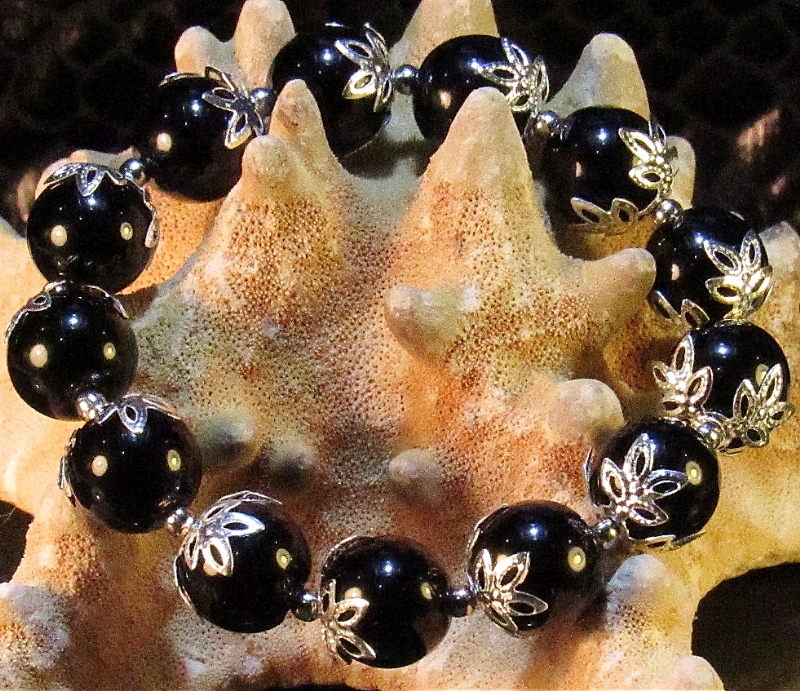 Дамска гривна от естествени камъни черен Оникс - DM-2220