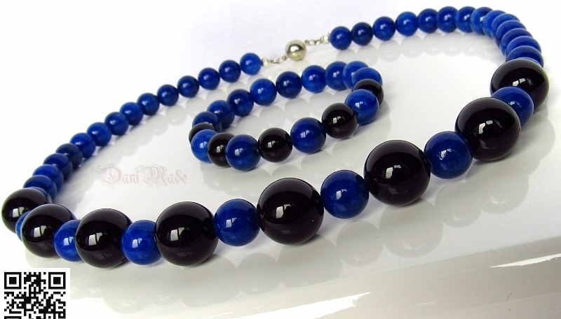 Дамски комплект Вивиан от Жадеит и Оникс - DM-1016