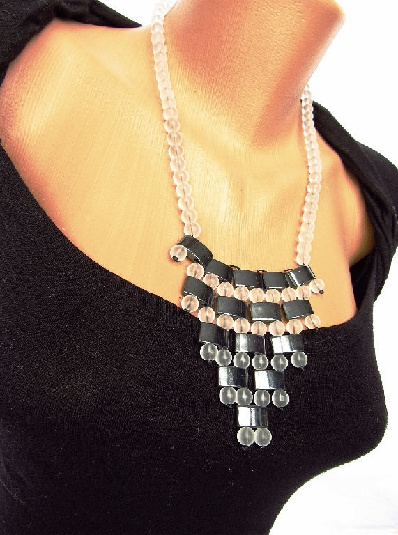 Дамски комплект Клеопатра от Хематит и Планински кристал - DM-1012