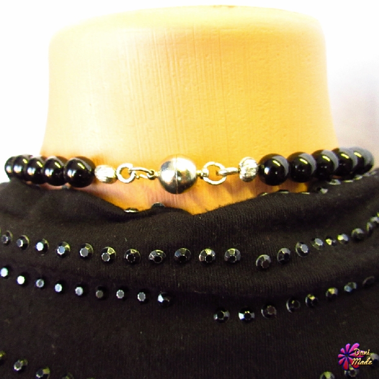 Дамско колие Даяна от Оникс и Хематит - DM-1037