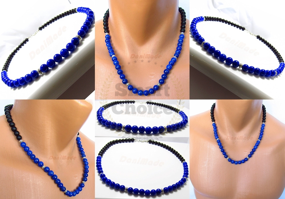 Мъжки гердан от естествени камъни Оникс и Жадеит - DM-1029