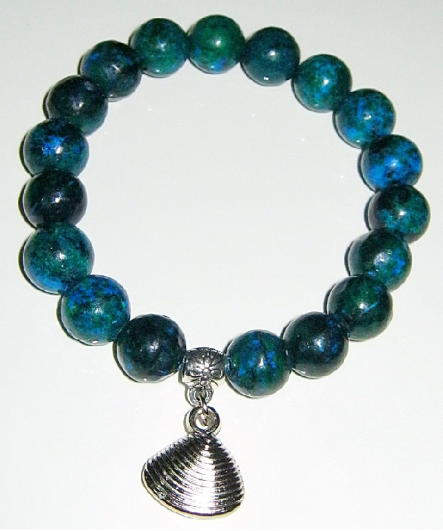 Дамска гривна от естествени камъни Хризокола - DM-2202