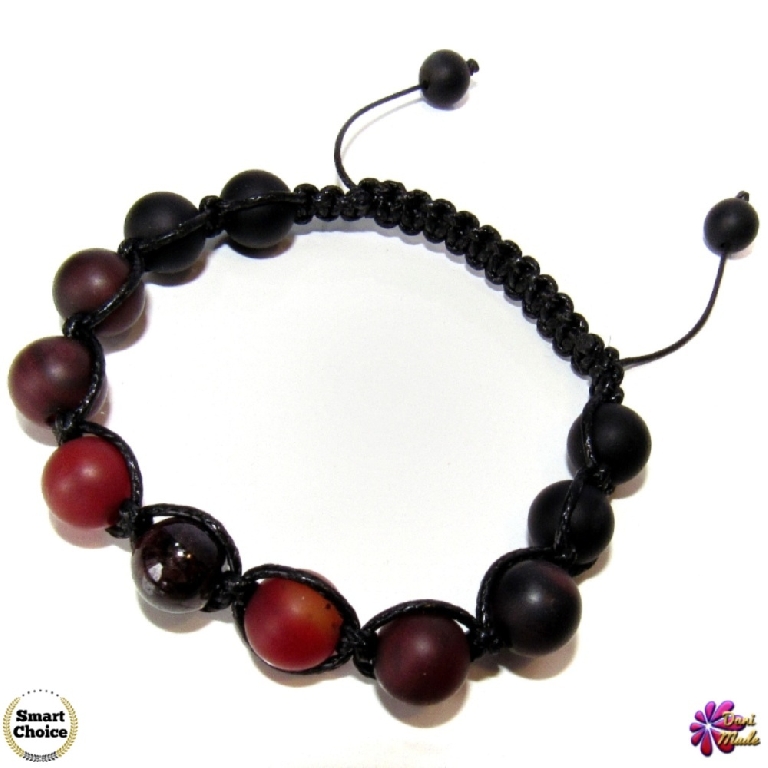 Мъжка гривна Шамбала от Оникс, Ахат и Гранат - DM-2362