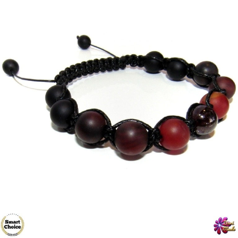 Мъжка гривна Шамбала от Оникс, Ахат и Гранат - DM-2362