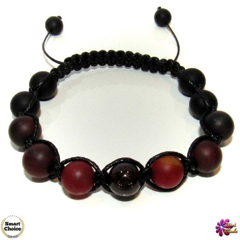 Мъжка гривна Шамбала от Оникс, Ахат и Гранат - DM-2362