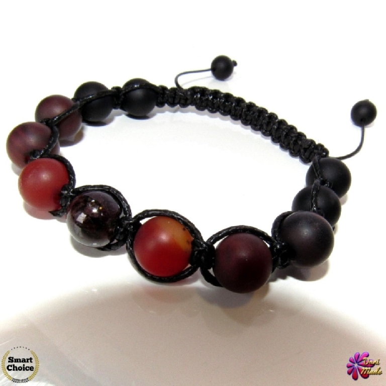 Мъжка гривна Шамбала от Оникс, Ахат и Гранат - DM-2362