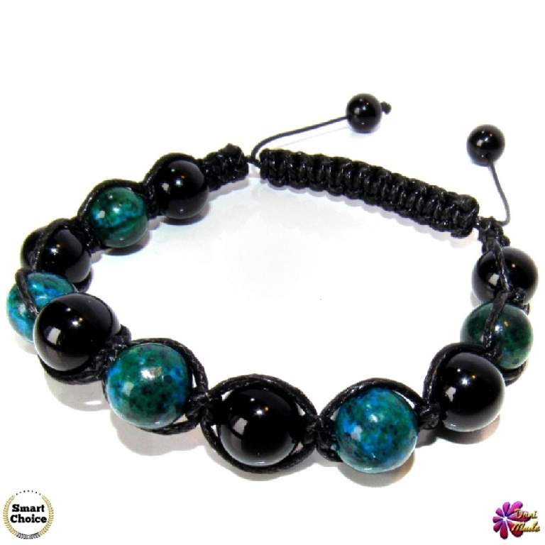 Мъжка гривна Шамбала от Оникс и Хризокола - DM-2363