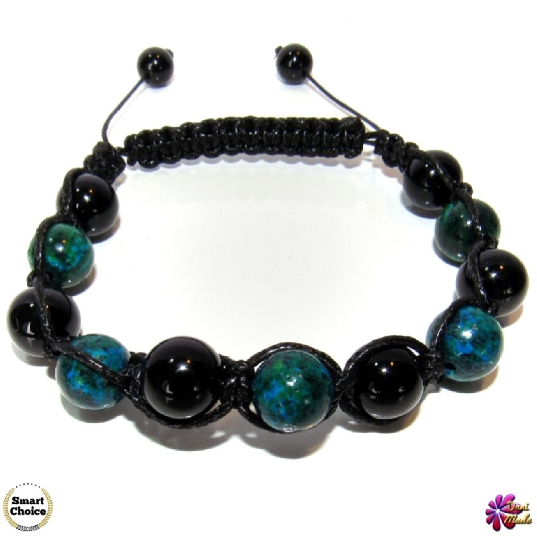 Мъжка гривна Шамбала от Оникс и Хризокола - DM-2363