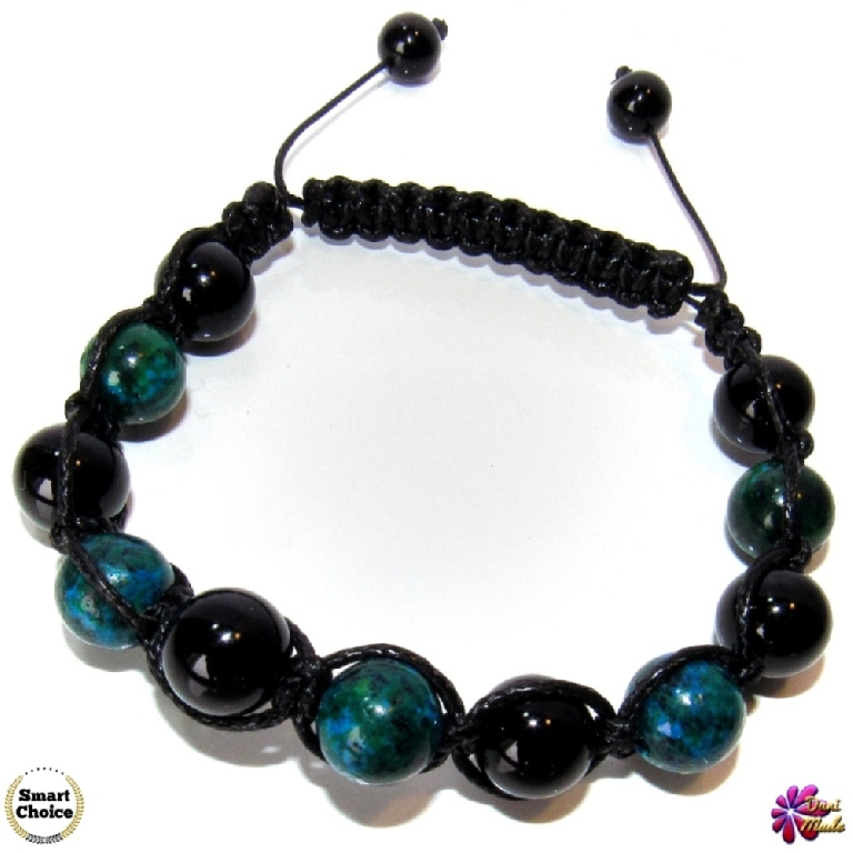 Мъжка гривна Шамбала от Оникс и Хризокола - DM-2363