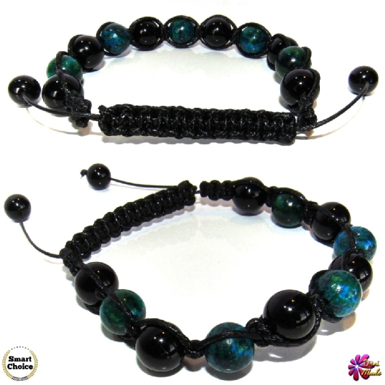 Мъжка гривна Шамбала от Оникс и Хризокола - DM-2363