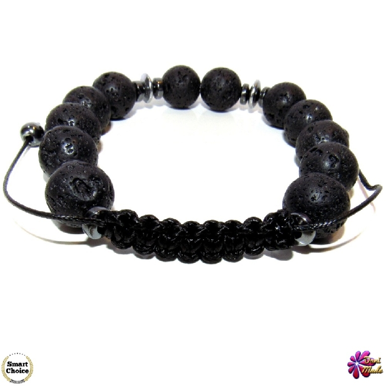 Мъжка гривна Шамбала от Вулканичен камък - Лава - DM-2361