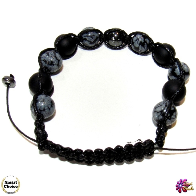 Мъжка гривна Шамбала - Оникс, Обсидиан и Хематит - DM-2364