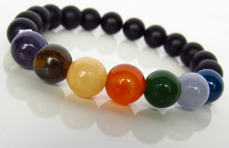 Мъжка гривна от естествени камъни Седем чакри - DM-2296