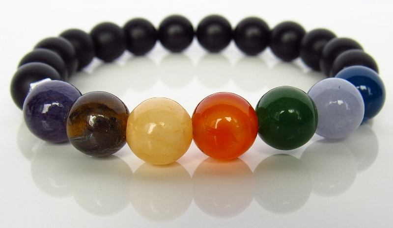 Мъжка гривна от естествени камъни Седем чакри - DM-2296