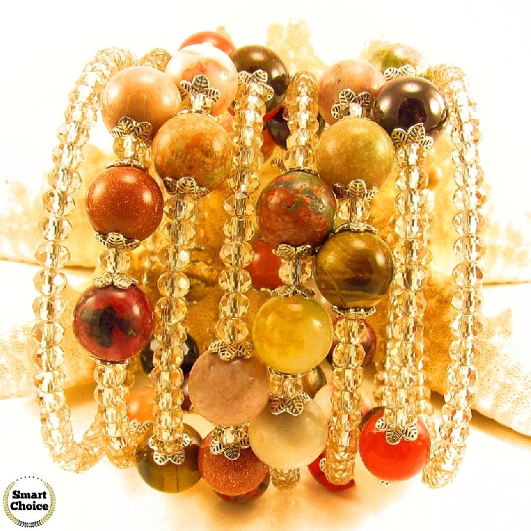 Уникална дамска гривна Саманта от естествени камъни