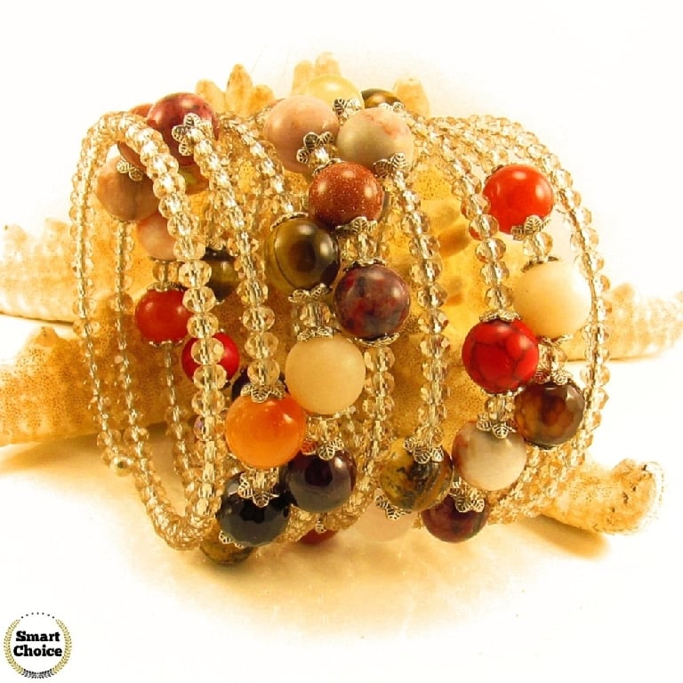 Уникална дамска гривна Саманта от естествени камъни