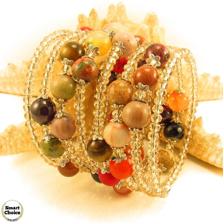 Уникална дамска гривна Саманта от естествени камъни