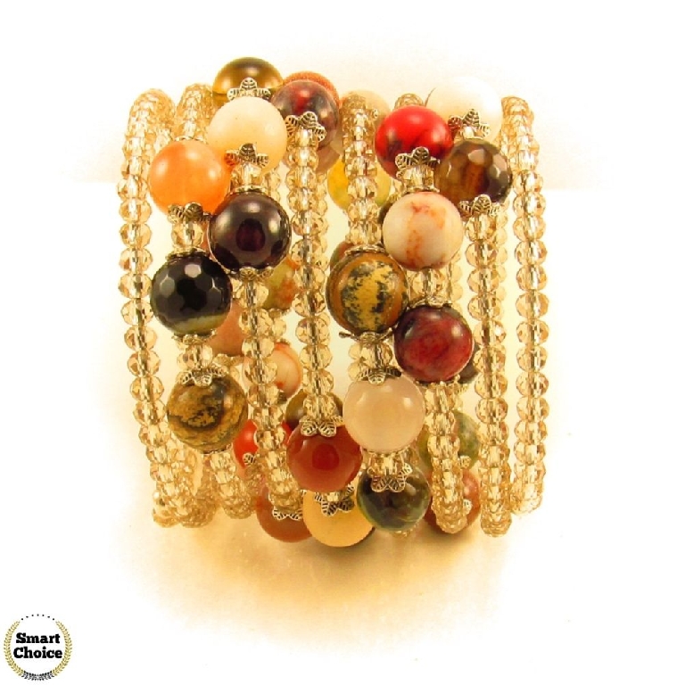 Уникална дамска гривна Саманта от естествени камъни