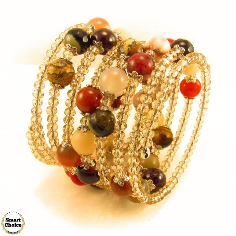 Уникална дамска гривна Саманта от естествени камъни