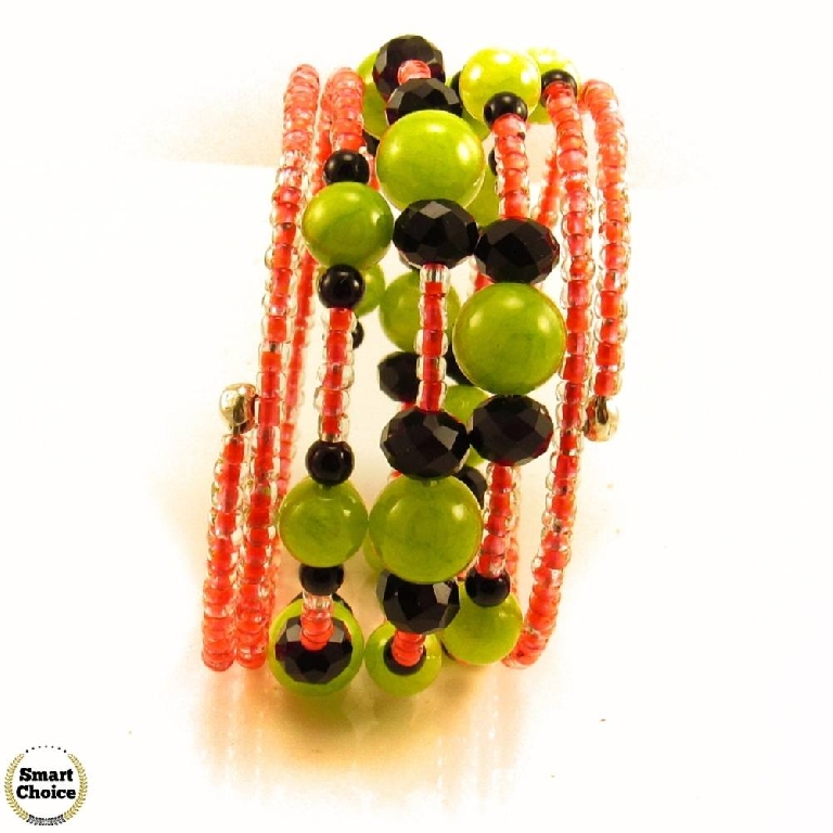 Уникална дамска гривна Електра от естествени камъни Жадеит и Оникс