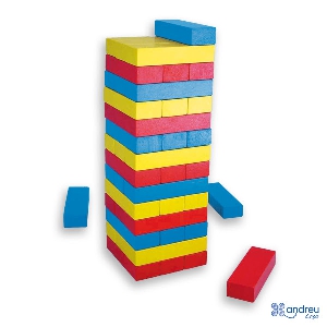 Цветна балансна кула Дженга с две зарчета  // Andreu toys