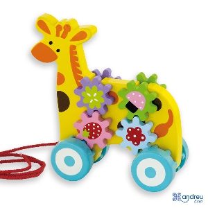 Жираф за дърпане със зъбни колела // Andreu toys