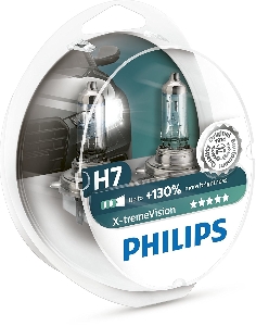Комплект халогенни крушки Philips X-tremeVision H7 12V, 55W 