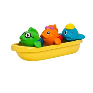 Детска играчка - пръскащи рибки в лодка за баня // Munchkin