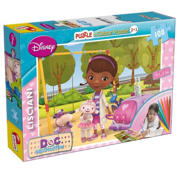 Пъзел с флумастри 108 елемента  Doc McStuffins // Lisciani Giochi